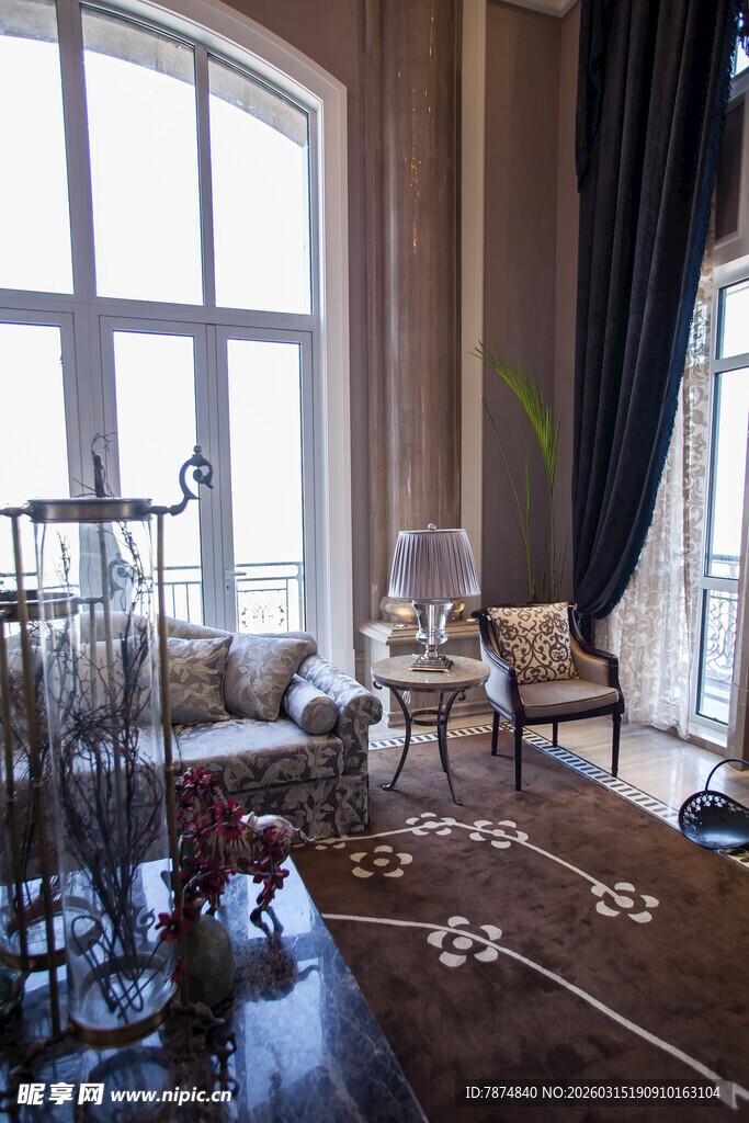 豪华欧式风格客厅室内场景