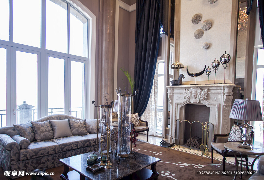 豪华欧式风格客厅一角