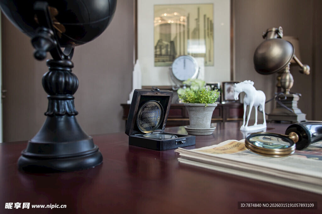 复古书房摆件展示