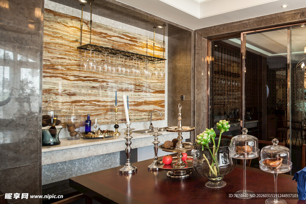 现代风精致室内吧台场景
