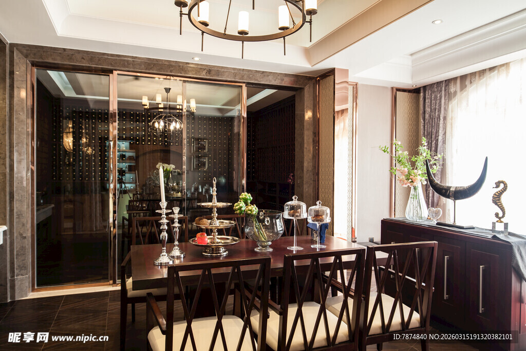奢华餐厅室内优雅装饰场景