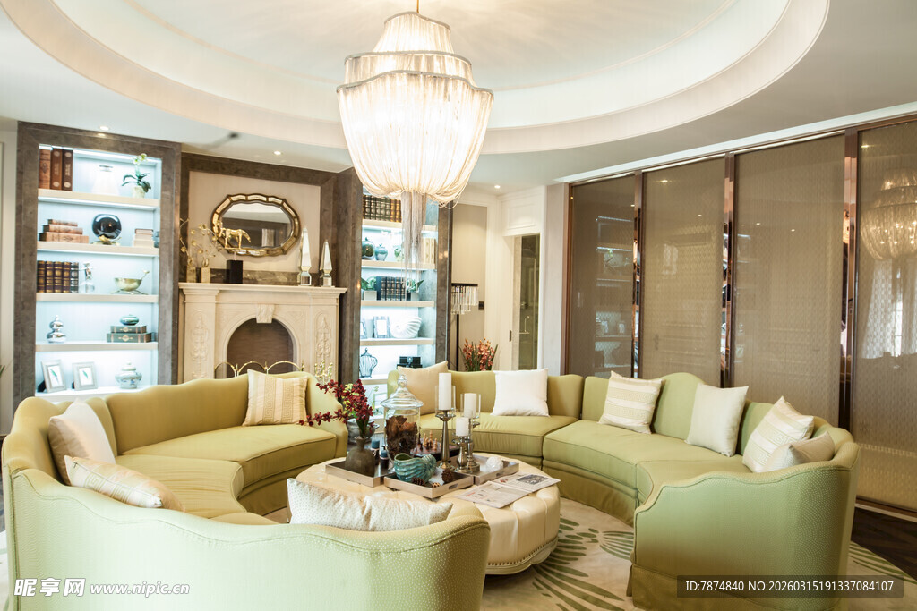 豪华客厅的精致室内设计