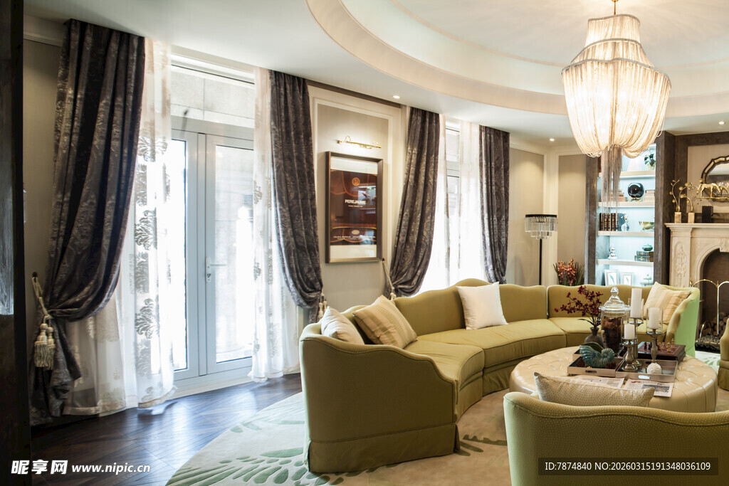 豪华客厅室内优雅装饰