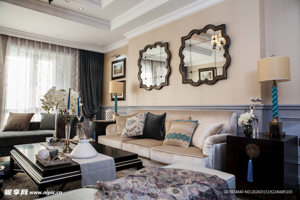 现代简约风客厅优雅陈设