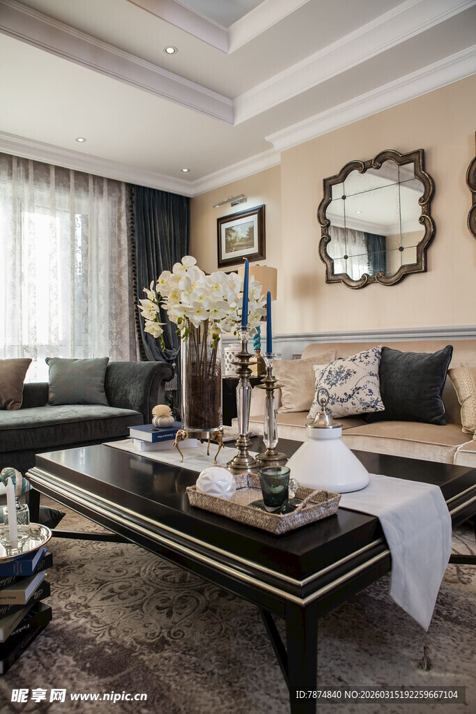 现代奢华风客厅室内设计