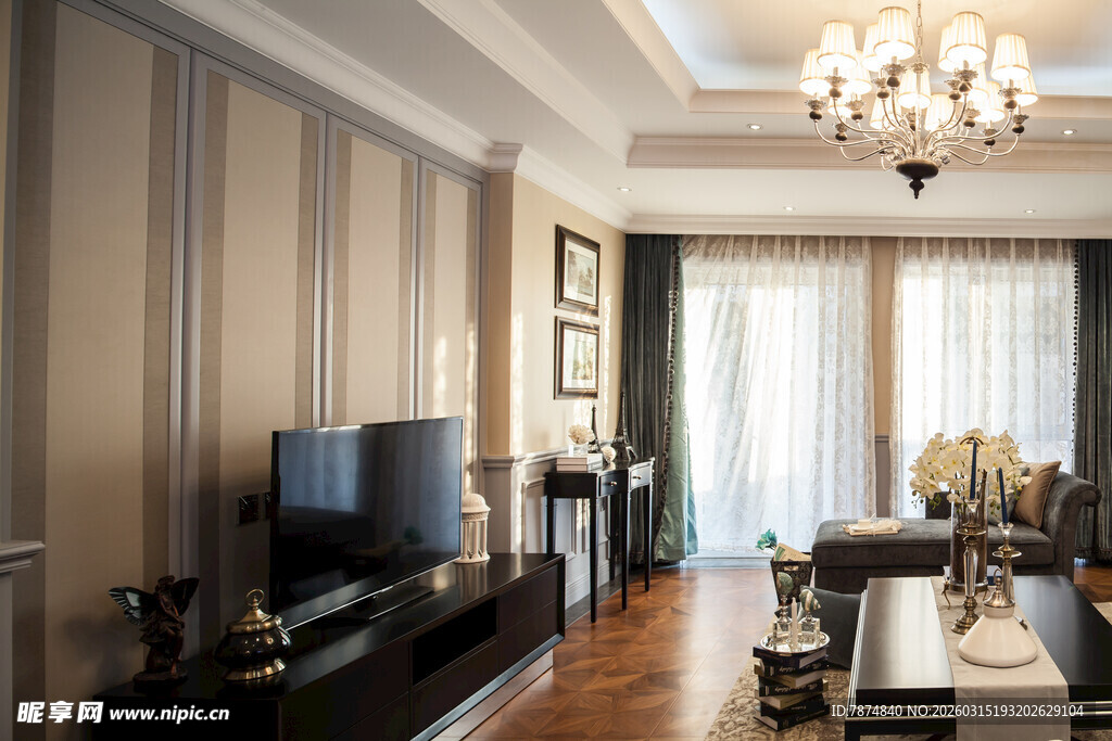 现代豪华客厅室内装饰图