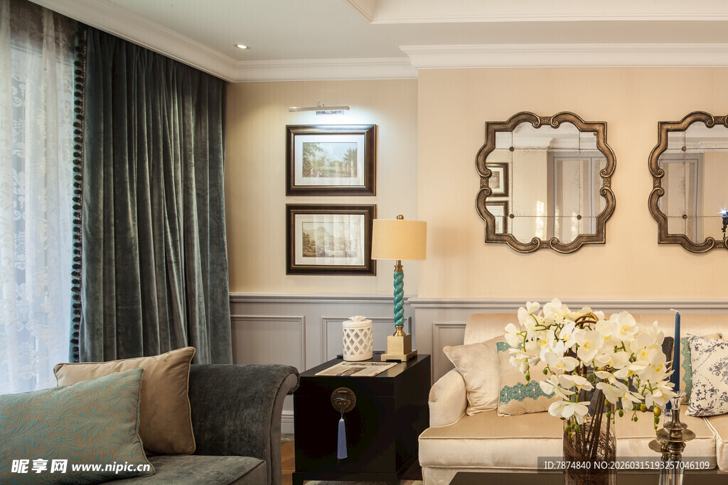 优雅客厅室内装饰展示