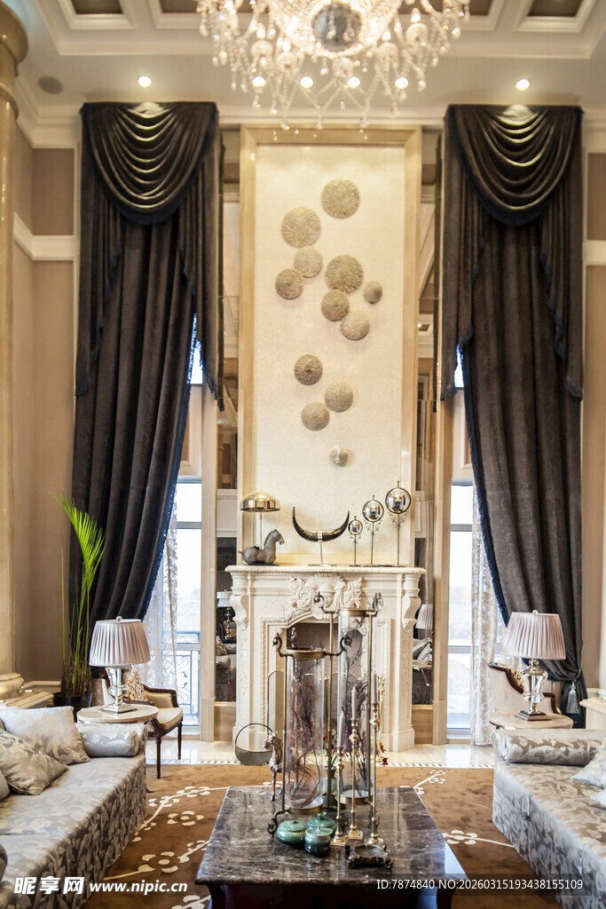 豪华欧式客厅优雅内饰