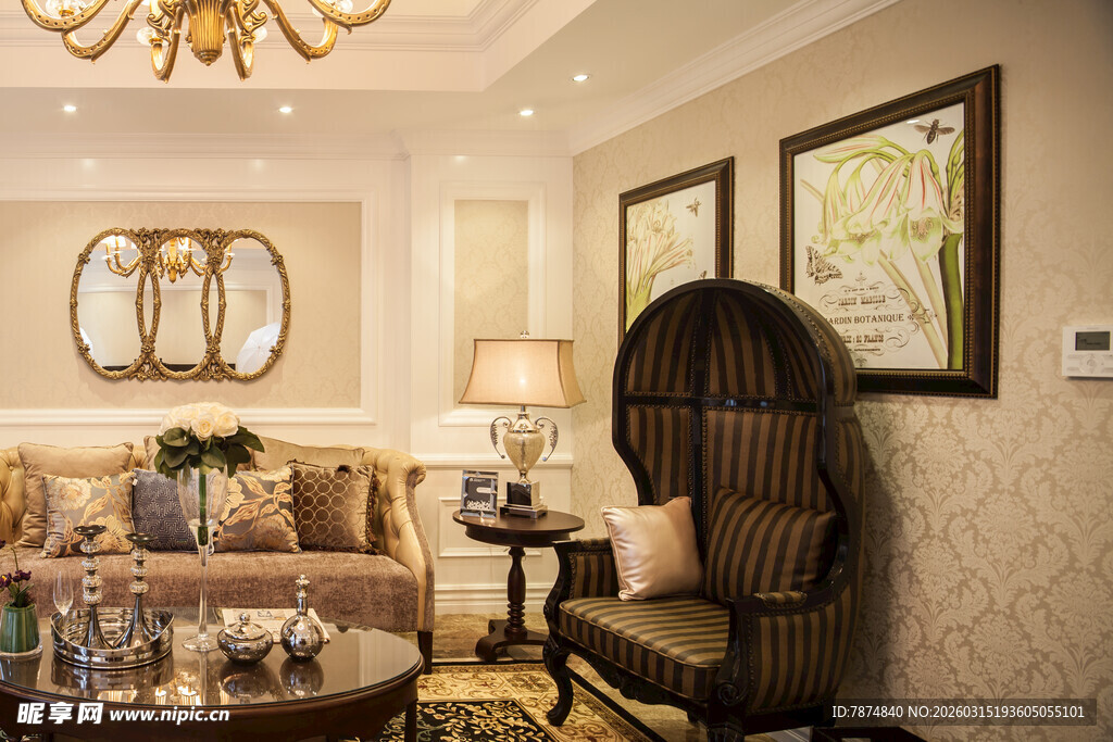 奢华典雅的客厅家居场景