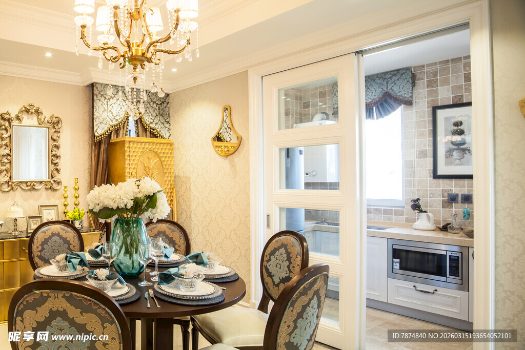优雅欧式餐厅室内景致