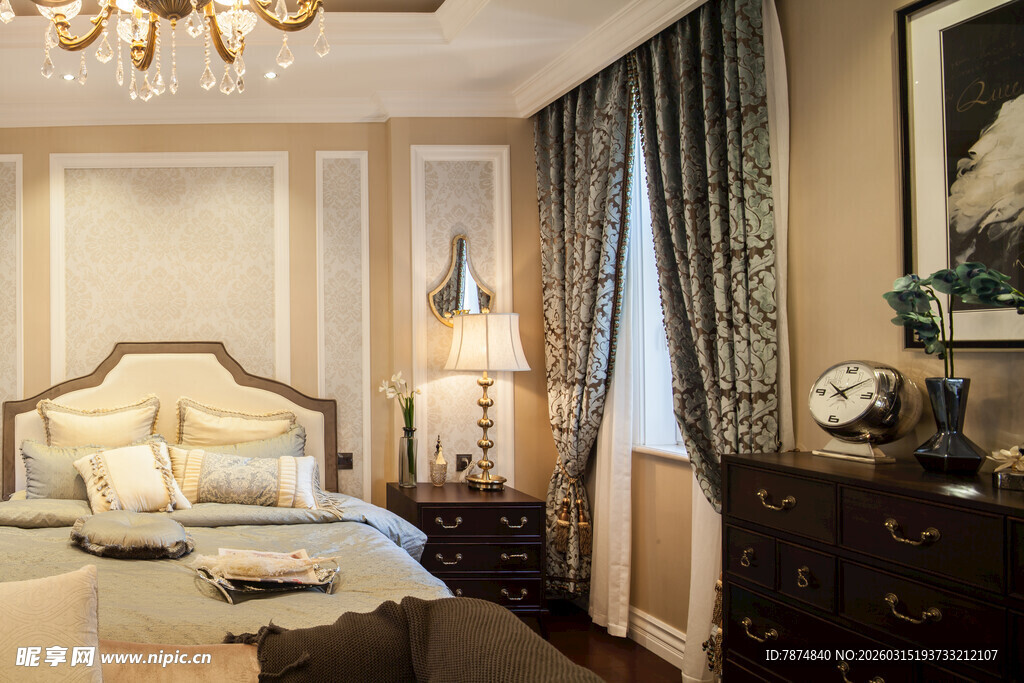 奢华欧式风格卧室场景