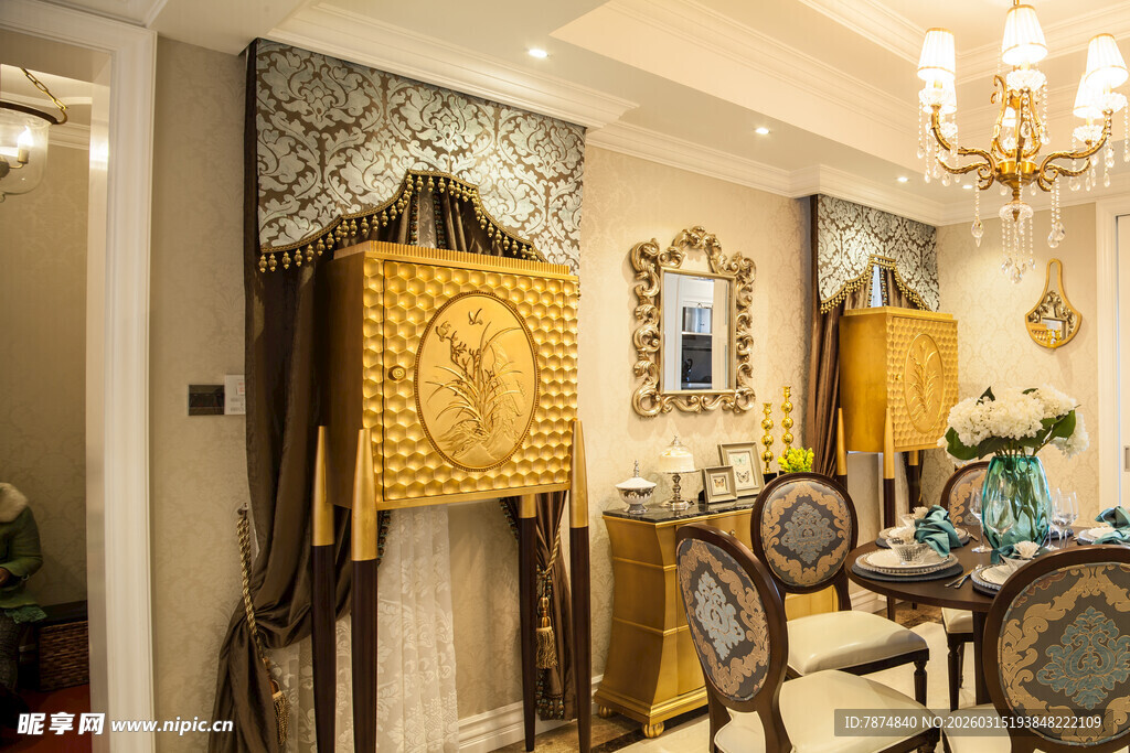 欧式奢华餐厅装饰景致