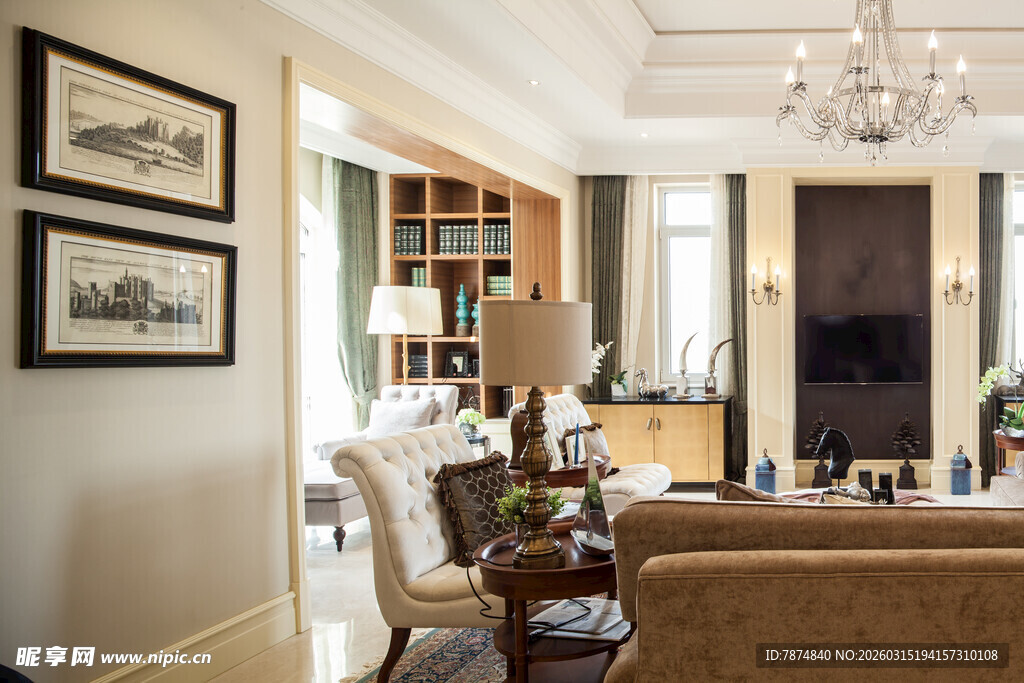 现代温馨客厅家居场景