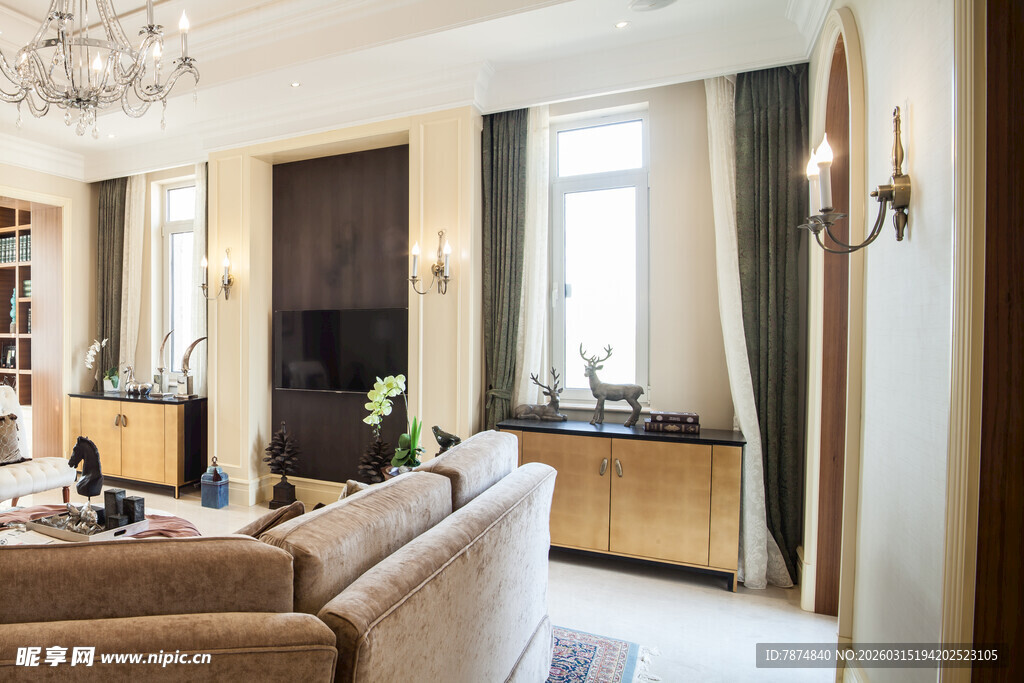 现代奢华客厅室内场景