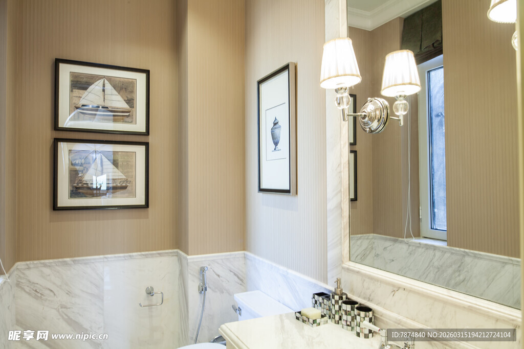 优雅温馨浴室装饰一角