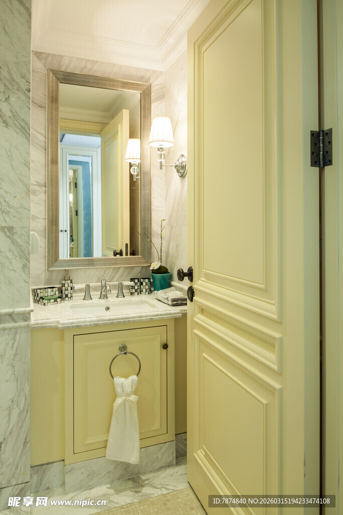 优雅浴室洗手台设计展示