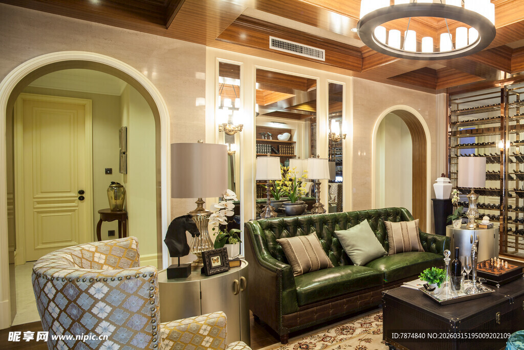 奢华典雅的客厅室内景致