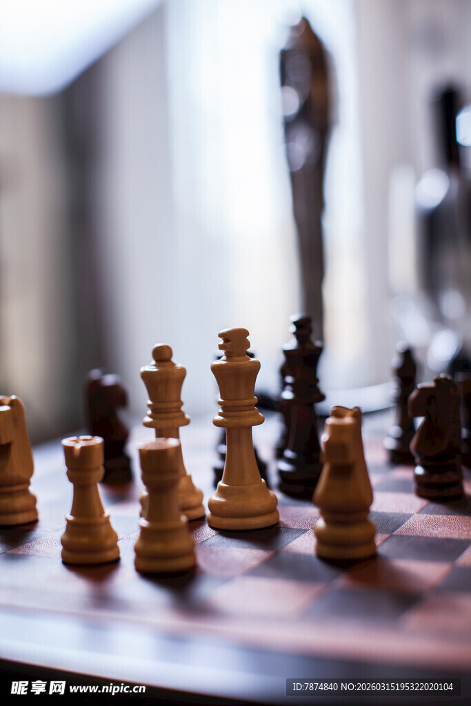 棋盘上的国际象棋棋子