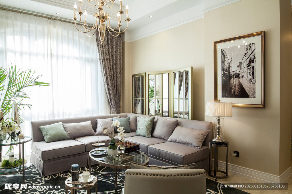 现代简约风客厅优雅布置