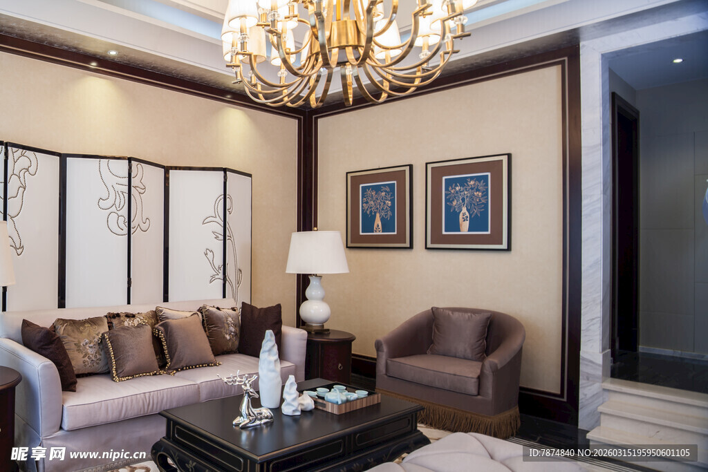 豪华客厅室内装饰场景