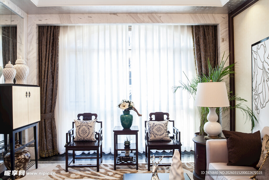 中式典雅客厅室内装饰图