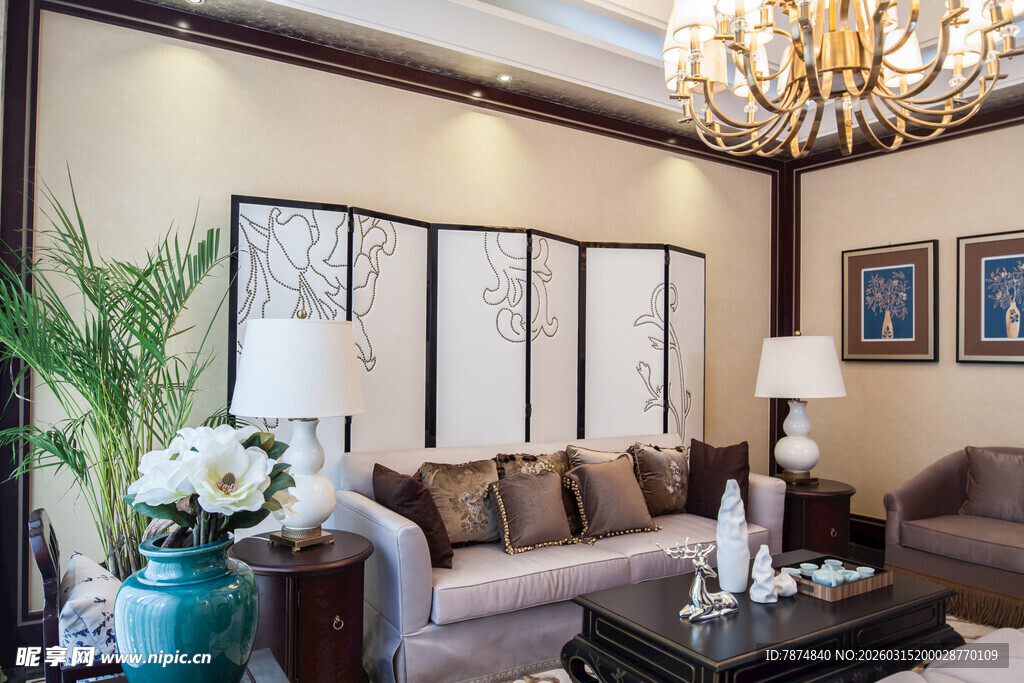 现代优雅客厅室内装饰