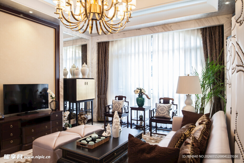 现代豪华客厅室内装饰图