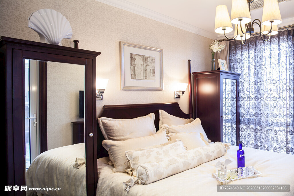 优雅温馨的卧室室内场景