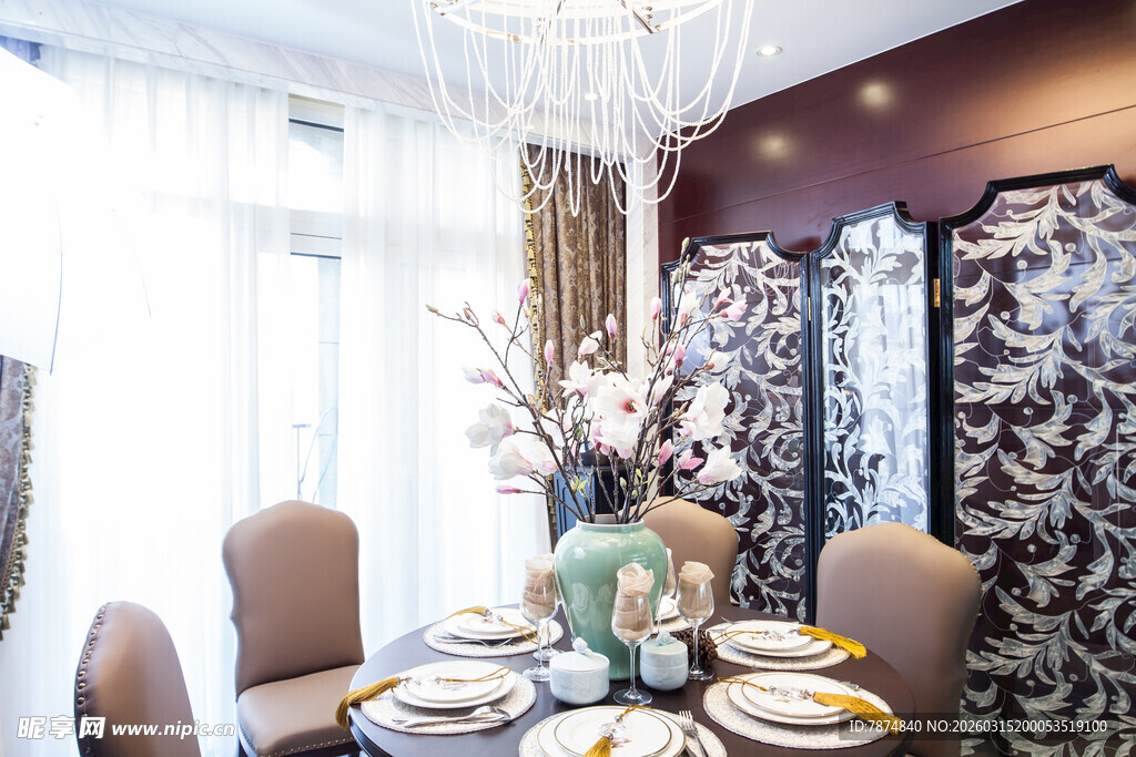 豪华餐厅优雅用餐环境