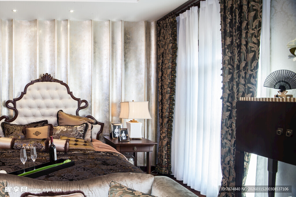 奢华欧式风格卧室场景