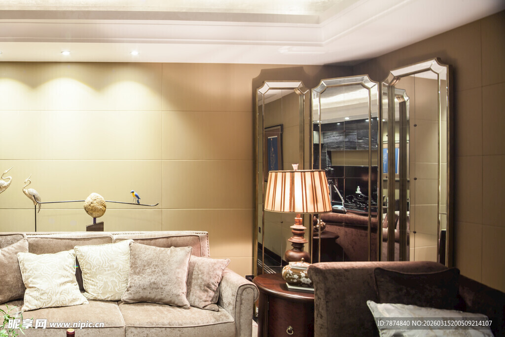 温馨现代风客厅家居场景