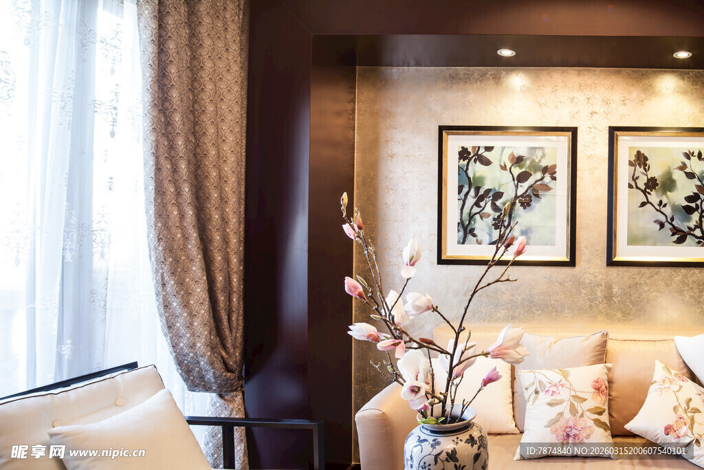 温馨典雅的客厅室内景致