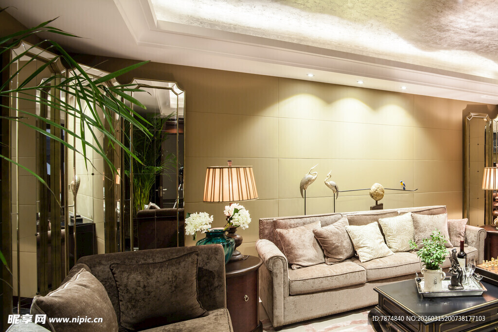 现代温馨客厅家居场景