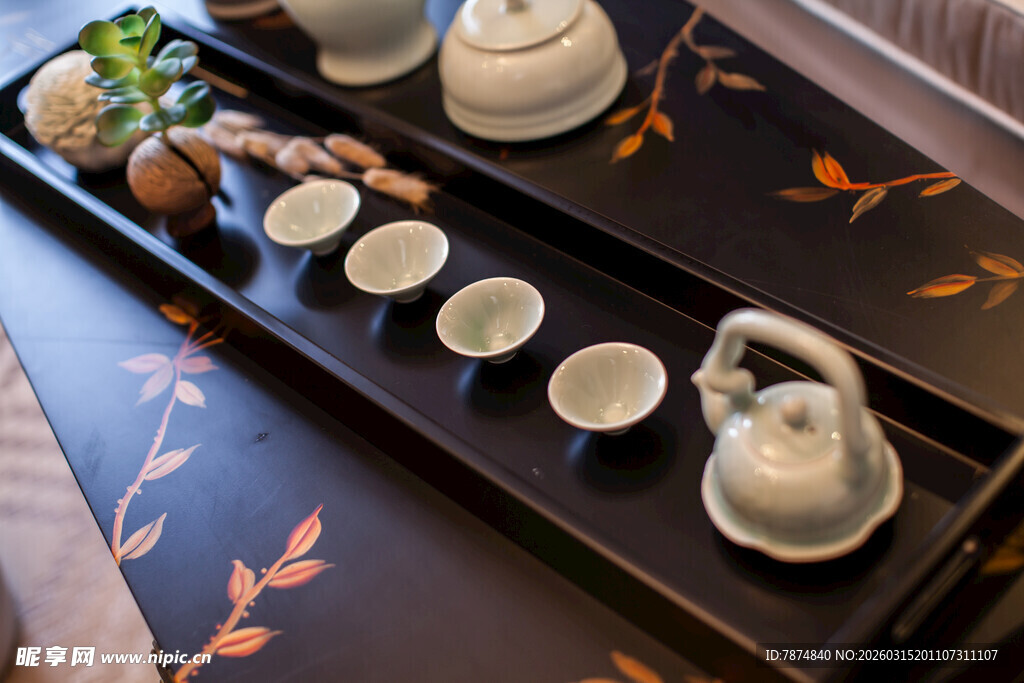 中式典雅茶具摆台