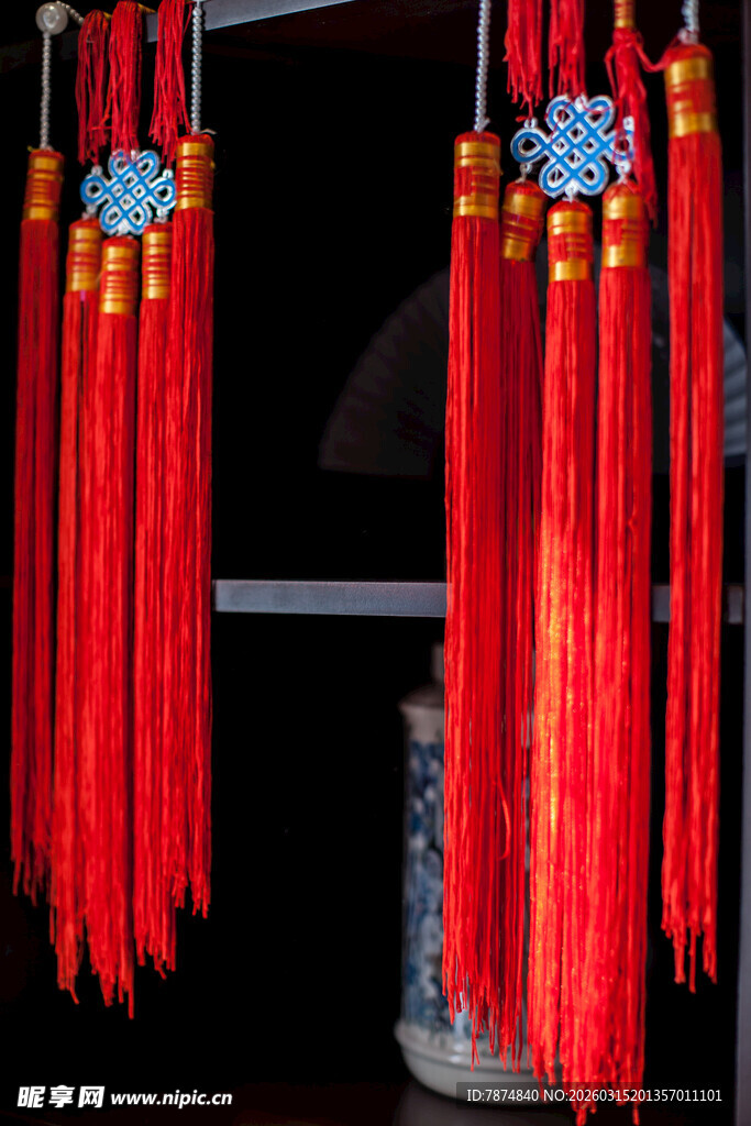 中式红色流苏挂饰