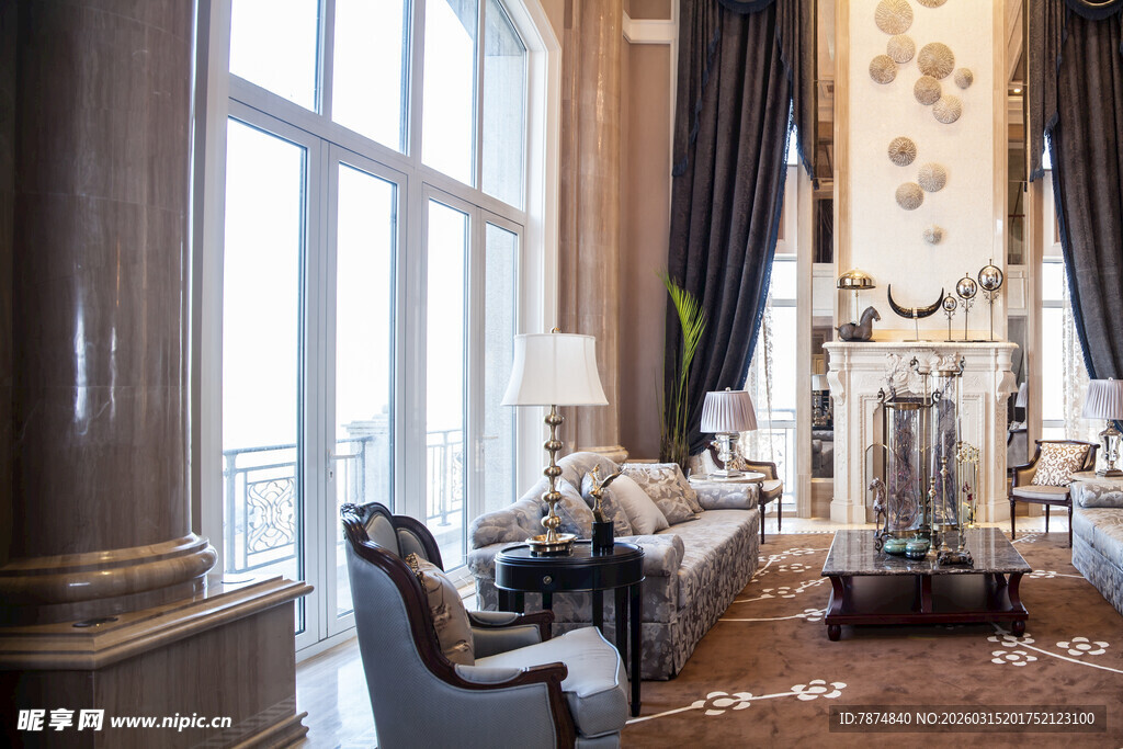 豪华欧式风格客厅场景