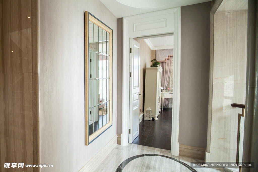 现代简约风格室内走廊一角