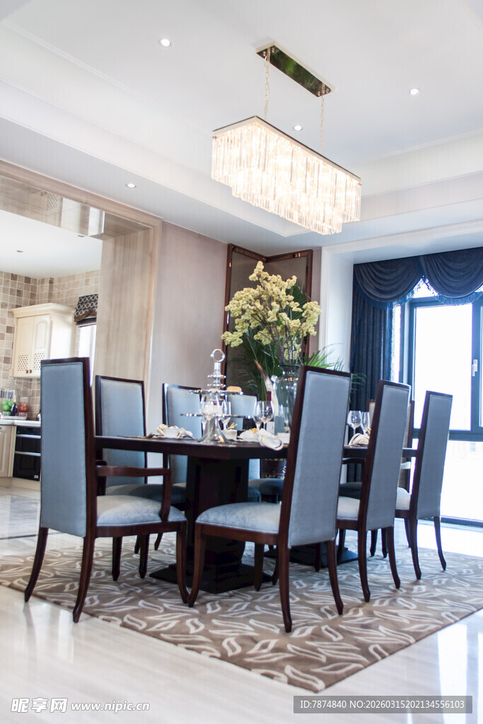 现代简约风格餐厅室内场景