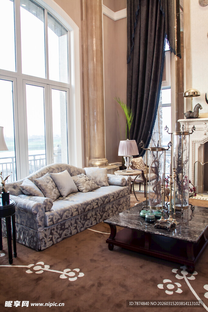 豪华客厅室内优雅装饰