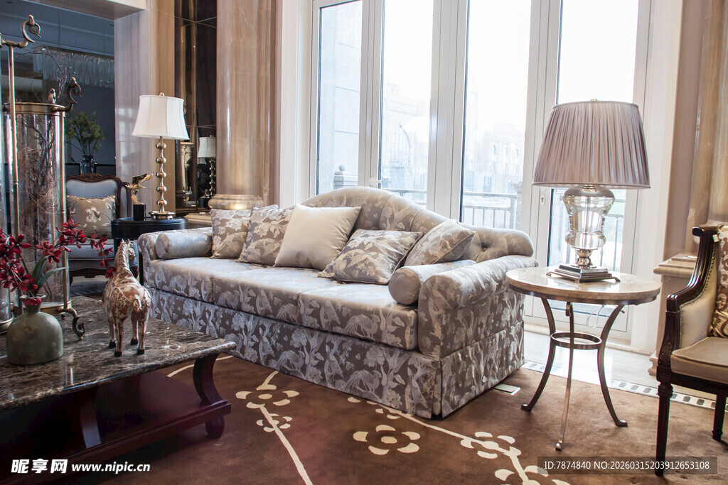 奢华欧式客厅室内家居布置