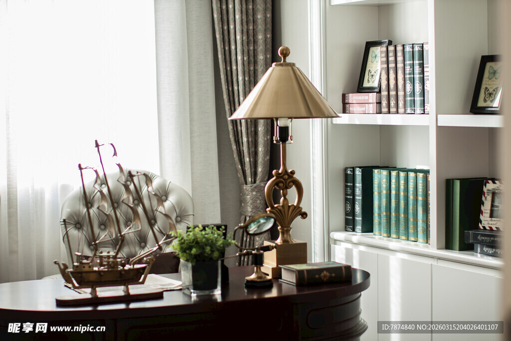 温馨雅致的书房一角