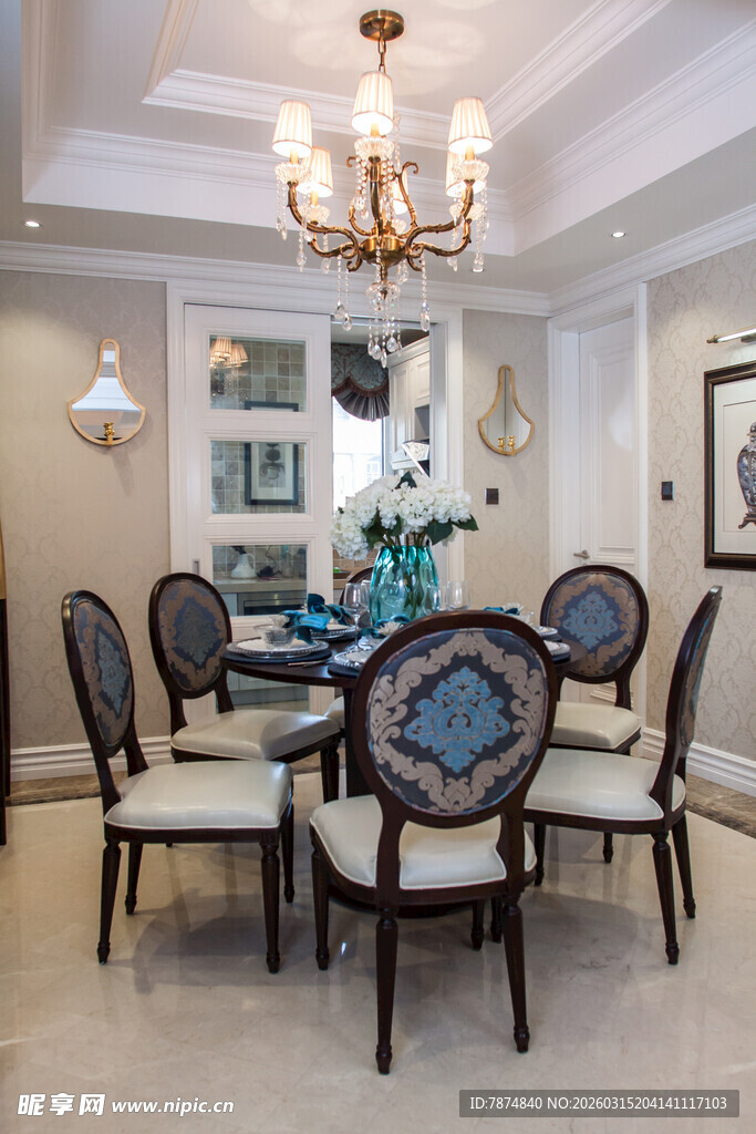 优雅奢华欧式餐厅室内场景