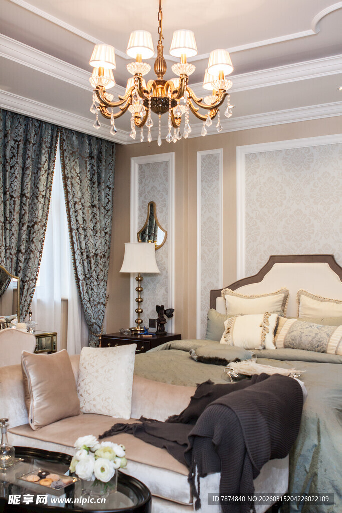 奢华欧式风格卧室场景