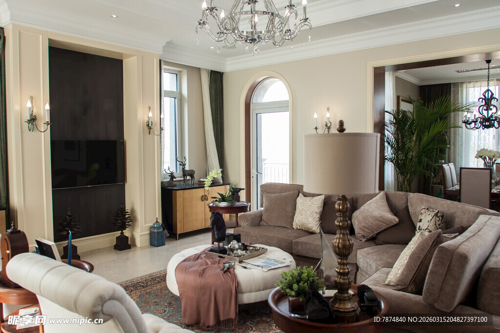 现代奢华客厅家居布置