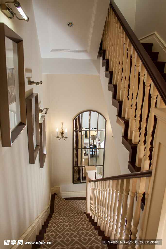 优雅欧式风格室内楼梯过道