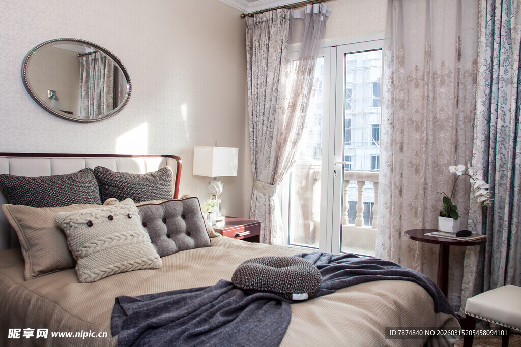 温馨现代风卧室室内场景