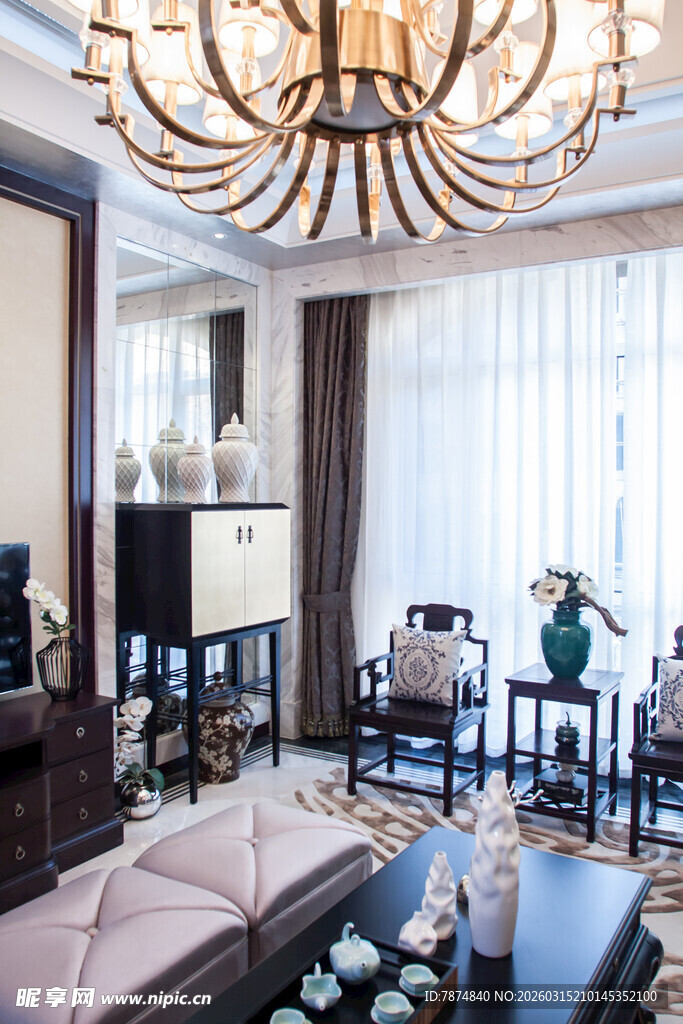 豪华典雅客厅室内装饰展示