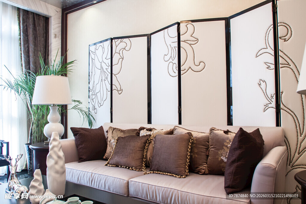 现代简约风客厅沙发一角