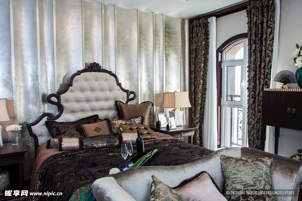 奢华欧式风格卧室场景