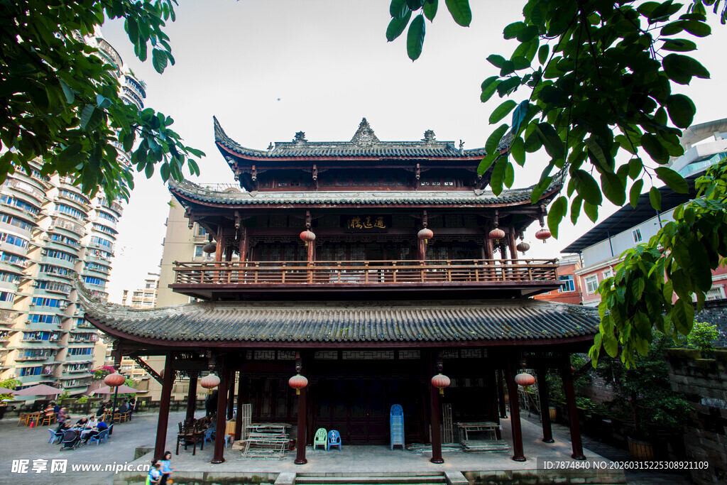 古雅中式楼阁建筑景观